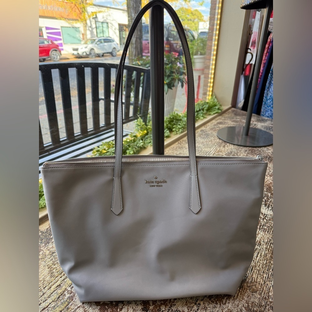 Kate Spade Light Gray Tote Bag